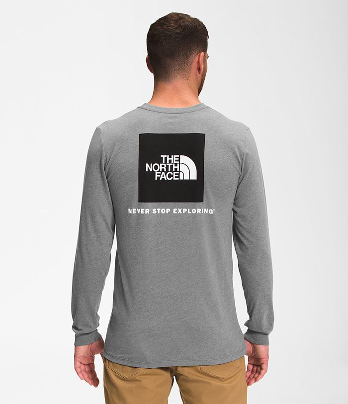 Camiseta The North Face Hombre Gris Manga Larga Box Nse 57209BPGK